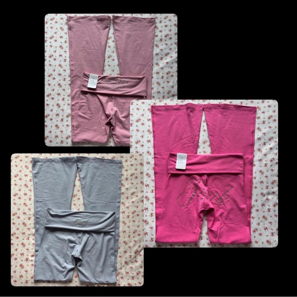 VS Pink fold over flare leggings size xs